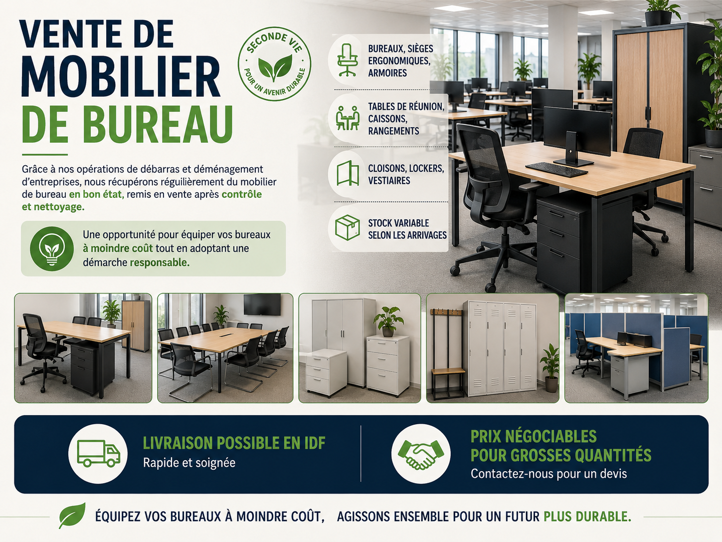 Vente mobilier de bureau reconditionné — TMBO